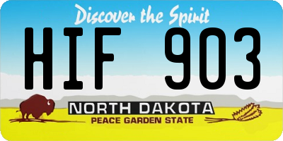 ND license plate HIF903