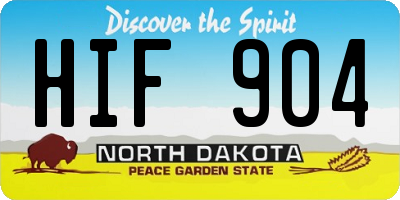 ND license plate HIF904