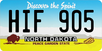 ND license plate HIF905