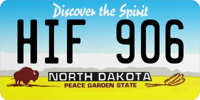 ND license plate HIF906