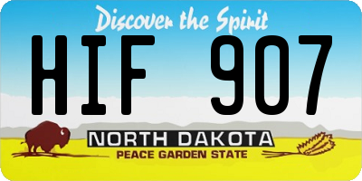 ND license plate HIF907