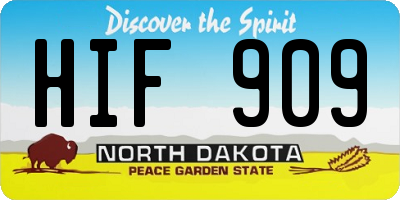 ND license plate HIF909