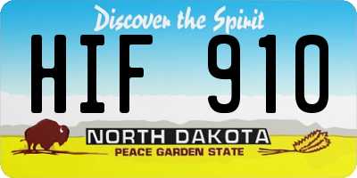 ND license plate HIF910