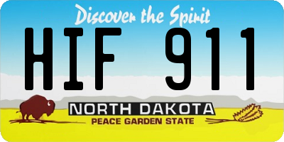 ND license plate HIF911