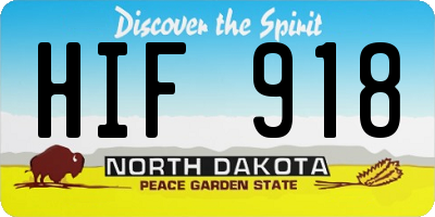 ND license plate HIF918