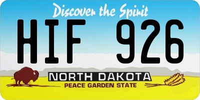 ND license plate HIF926