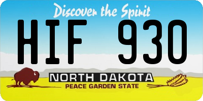 ND license plate HIF930