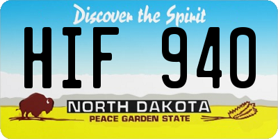 ND license plate HIF940