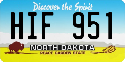ND license plate HIF951
