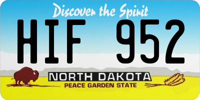 ND license plate HIF952