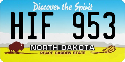 ND license plate HIF953