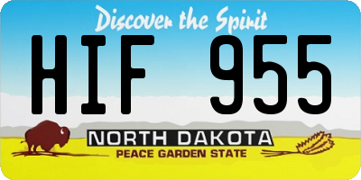 ND license plate HIF955