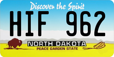 ND license plate HIF962
