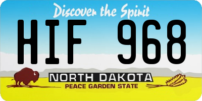 ND license plate HIF968