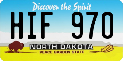ND license plate HIF970