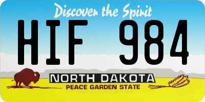 ND license plate HIF984