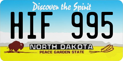 ND license plate HIF995