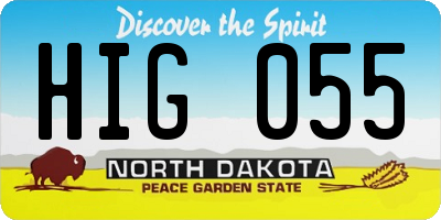 ND license plate HIG055