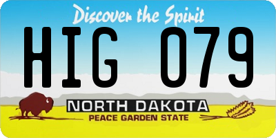 ND license plate HIG079