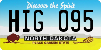 ND license plate HIG095