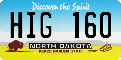 ND license plate HIG160