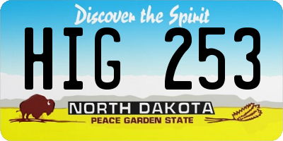 ND license plate HIG253