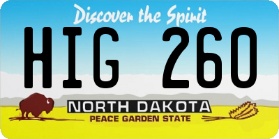 ND license plate HIG260