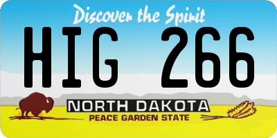 ND license plate HIG266