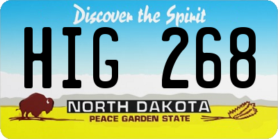 ND license plate HIG268
