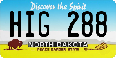 ND license plate HIG288
