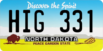 ND license plate HIG331
