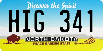 ND license plate HIG341
