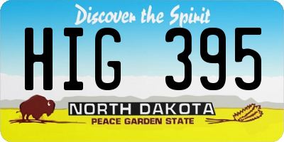 ND license plate HIG395