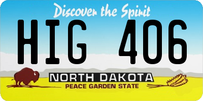 ND license plate HIG406