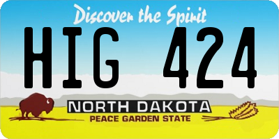 ND license plate HIG424