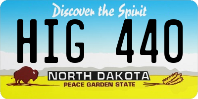 ND license plate HIG440