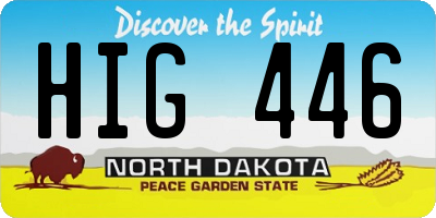 ND license plate HIG446