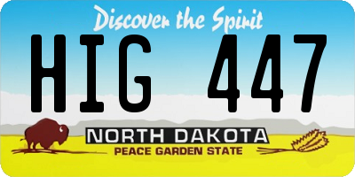 ND license plate HIG447