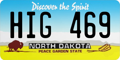 ND license plate HIG469
