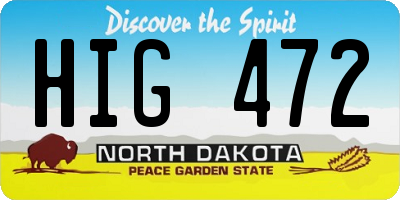 ND license plate HIG472