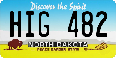 ND license plate HIG482