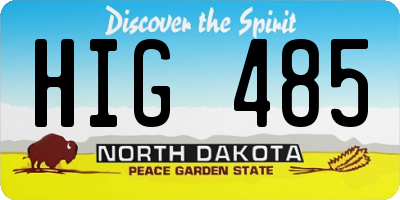 ND license plate HIG485