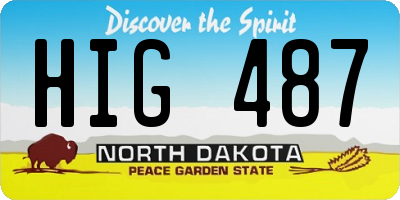ND license plate HIG487