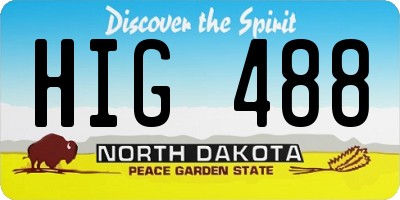 ND license plate HIG488