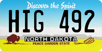 ND license plate HIG492