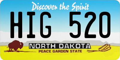 ND license plate HIG520