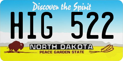 ND license plate HIG522