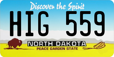 ND license plate HIG559