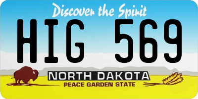 ND license plate HIG569