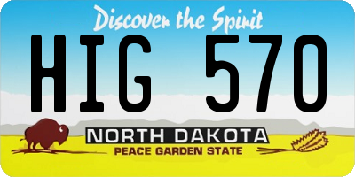 ND license plate HIG570